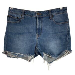 Goodthreads Womens Medium Wash Denim Cutoff Shorts Distressed Frayed Hem Size M